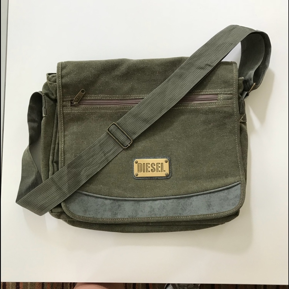 Diesel Army Green Messenger Bag Adjustable Strap